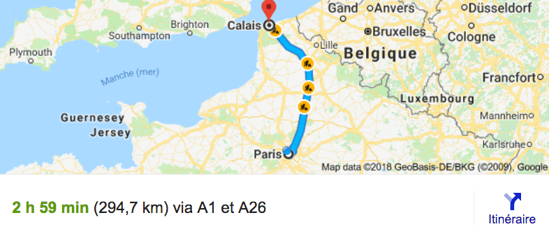 Private transfer from Paris to Calais with driver and car