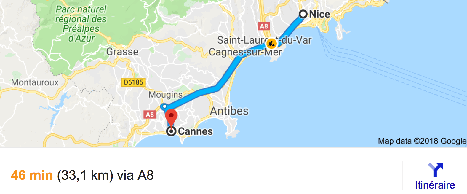 Private transfer from Nice to Cannes with Driver and Car