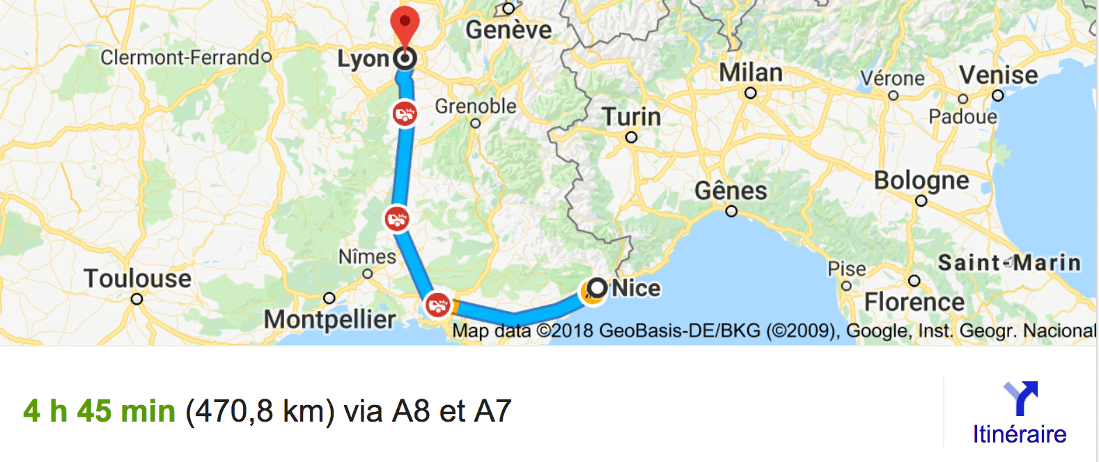 Private transfer from Nice to Lyon with Driver and Luxury Car