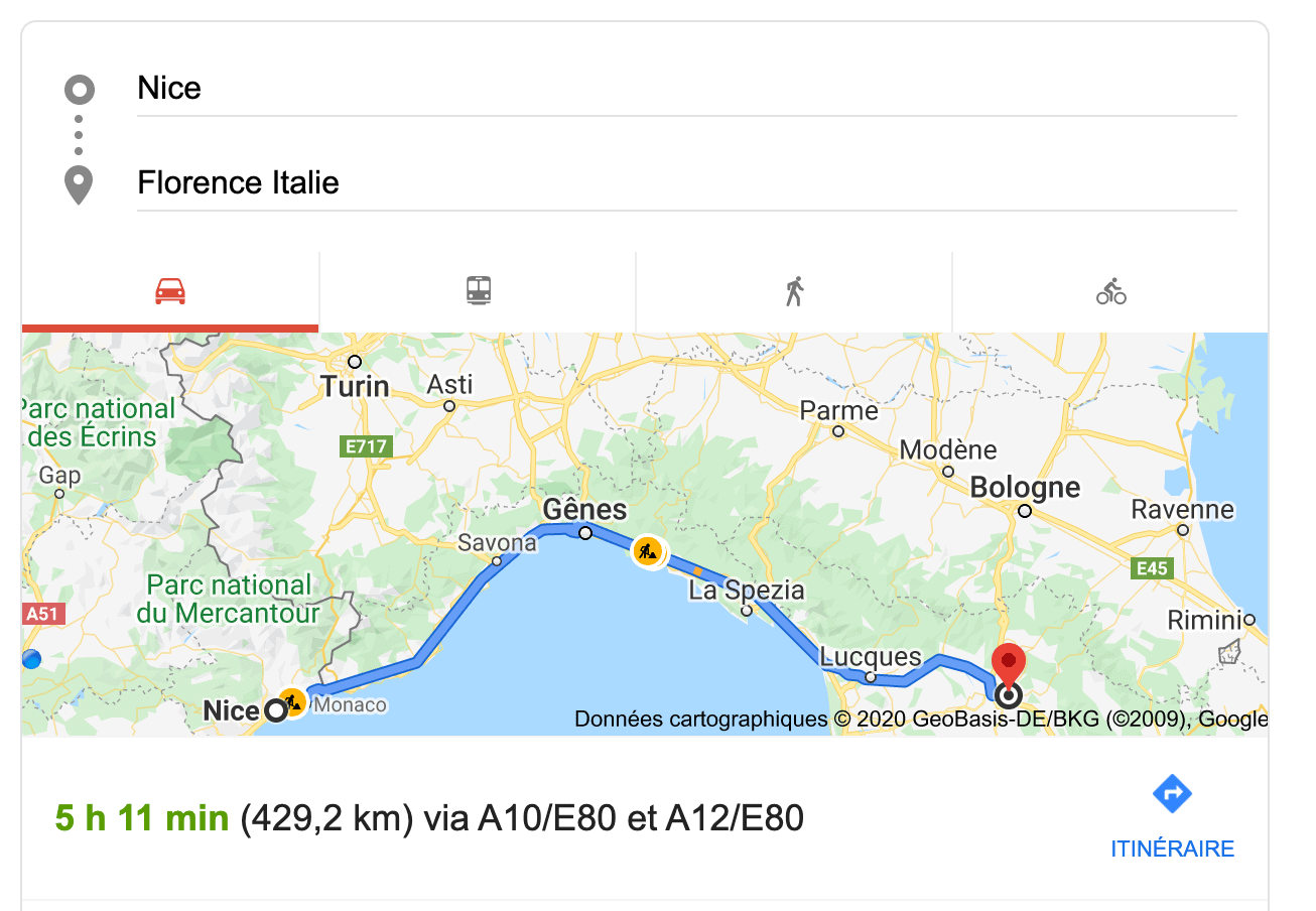 Private transfer from Nice to Florence with Driver and Car