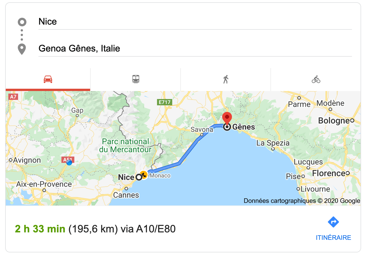 Private transfer from Nice to Genoa with Driver and Car