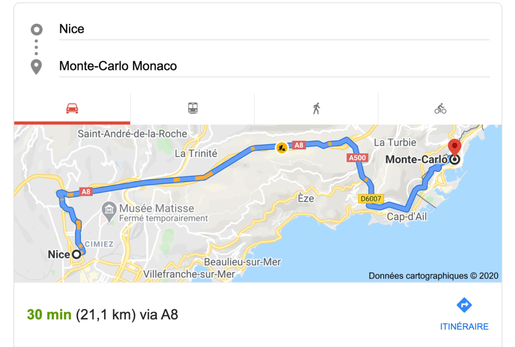 Private transfer from Nice to Monte Carlo with Driver and Car